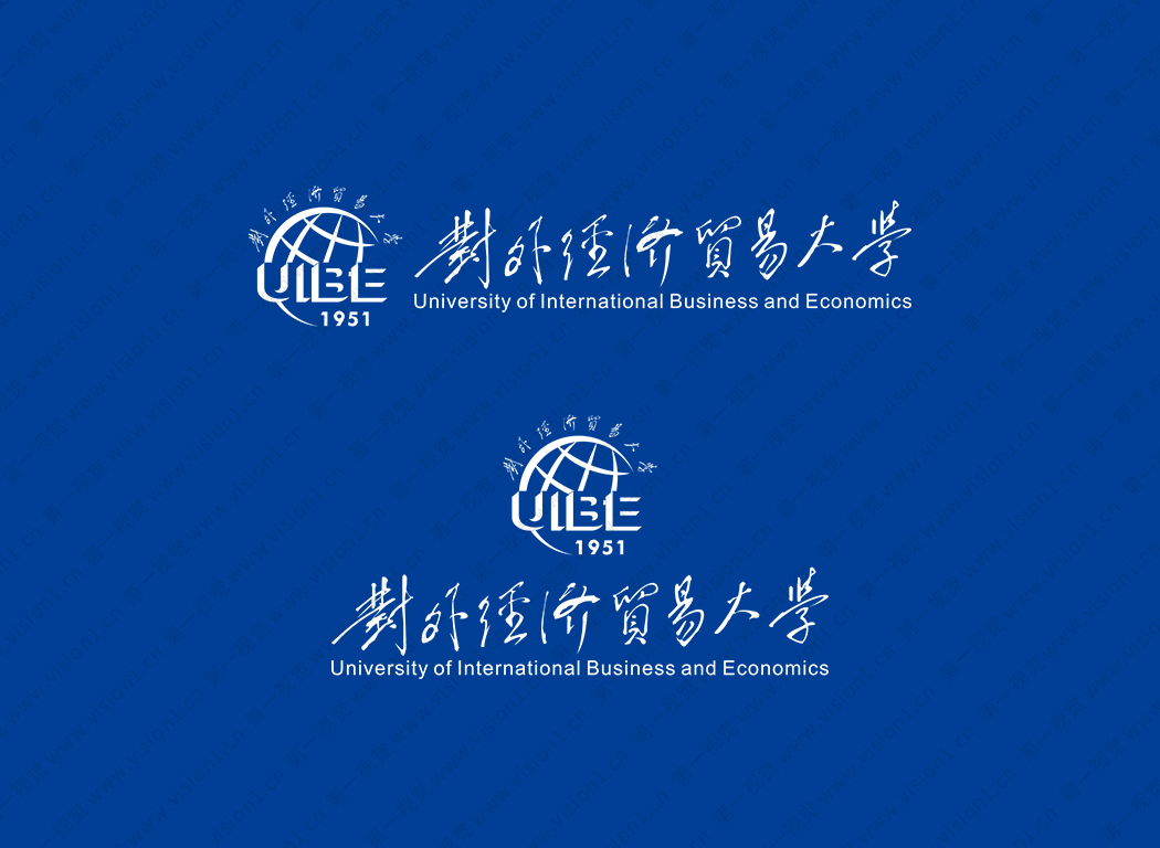 大學校徽系列:對外經濟貿易大學標志矢量圖