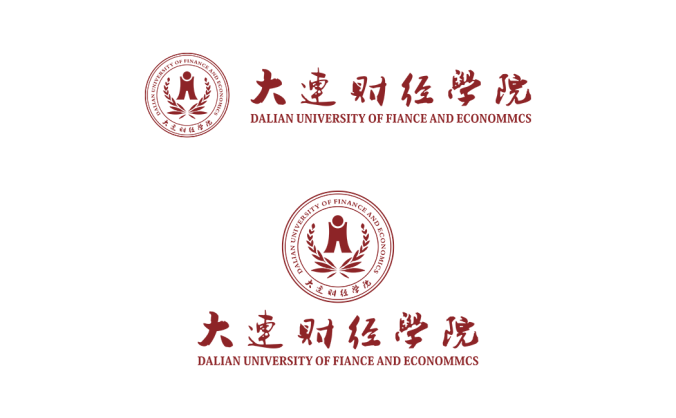 大連財經學院logo校徽矢量圖