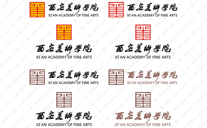 大學校徽系列:西安美術學院標志矢量圖