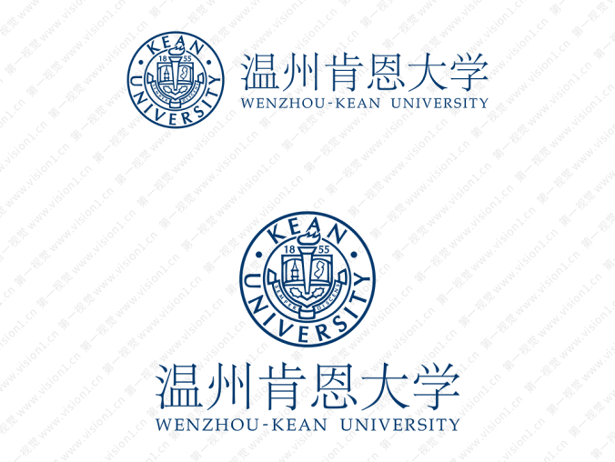 溫州肯恩大學校徽標志矢量圖